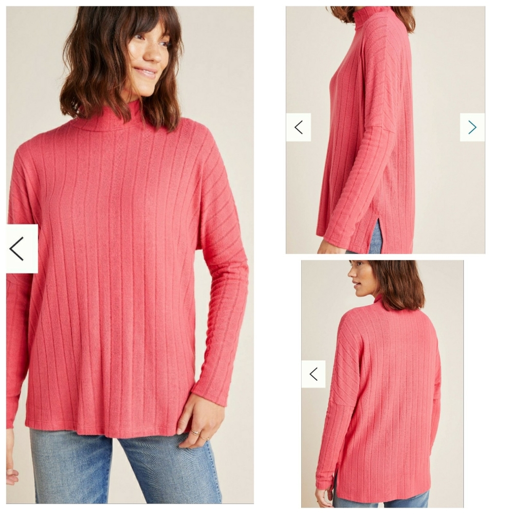 Anthropologie Eri & Ali fiona hacci top pink xs
